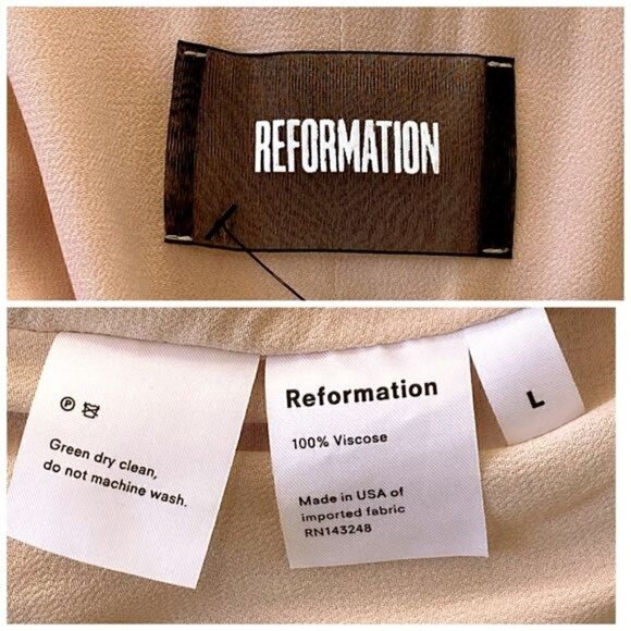 Reformation Cabo Midi Wrap Dress in Champagne Size L, NWT - Picture 9 of 11